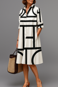Genevieve | Geometric Midi Dress