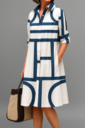 Arabella | Geometric Midi Dress